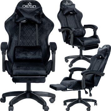 Крісло геймерське DIEGO ALCANTARA PRO Black ALCANTARA PRO-black фото
