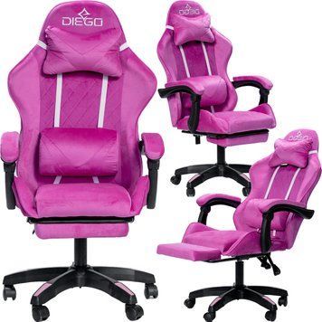 Крісло геймерське DIEGO ALCANTARA PRO Pink ALCANTARA PRO-Pink фото