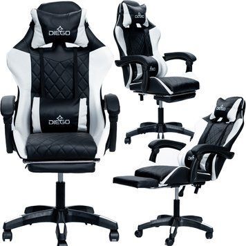Крісло геймерське DIEGO Phantom RS Black-White AERO-White фото