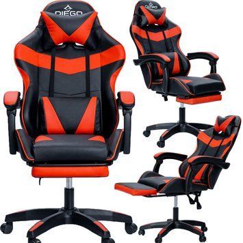 Крісло геймерське DIEGO AERO Black-Red Phantom-Red фото