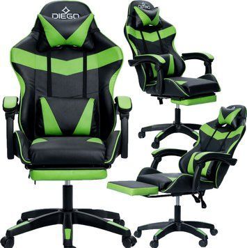 Крісло геймерське DIEGO AERO Black-Green Phantom-Green фото
