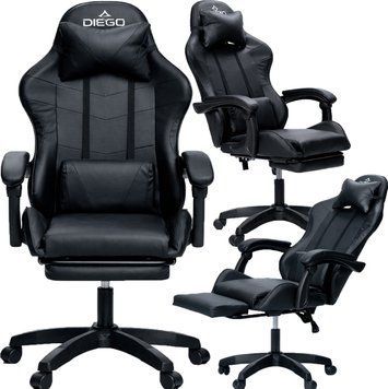 Крісло геймерське DIEGO AERO Full Black Phantom-Black фото