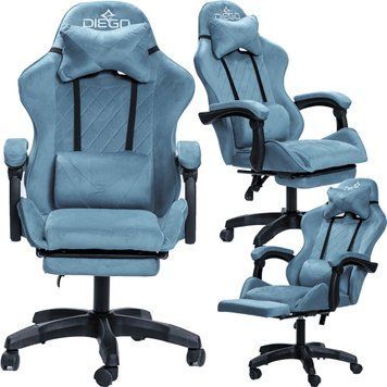 Крісло геймерське DIEGO ALCANTARA PRO Blue ALCANTARA PRO-Blue фото